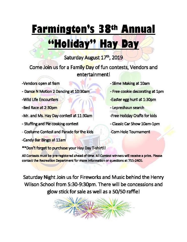 Update! FarmingtonNH Hay Day Fireworks Rescheduled Now Saturday