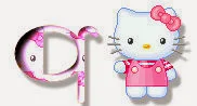 Alfabeto de Hello Kitty en diferentes posturas Q. 
