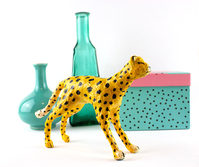 creating with Jules: paper mache leopard