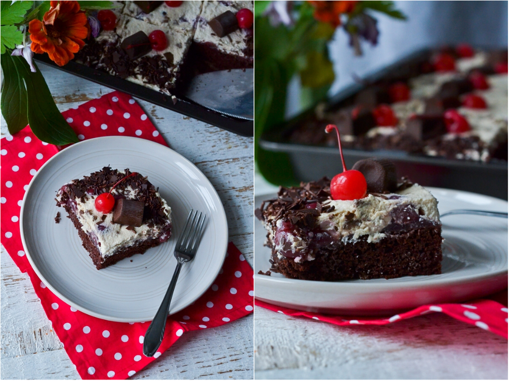 Christina macht was: Mon Chérie Schnitten (Blechkuchen)