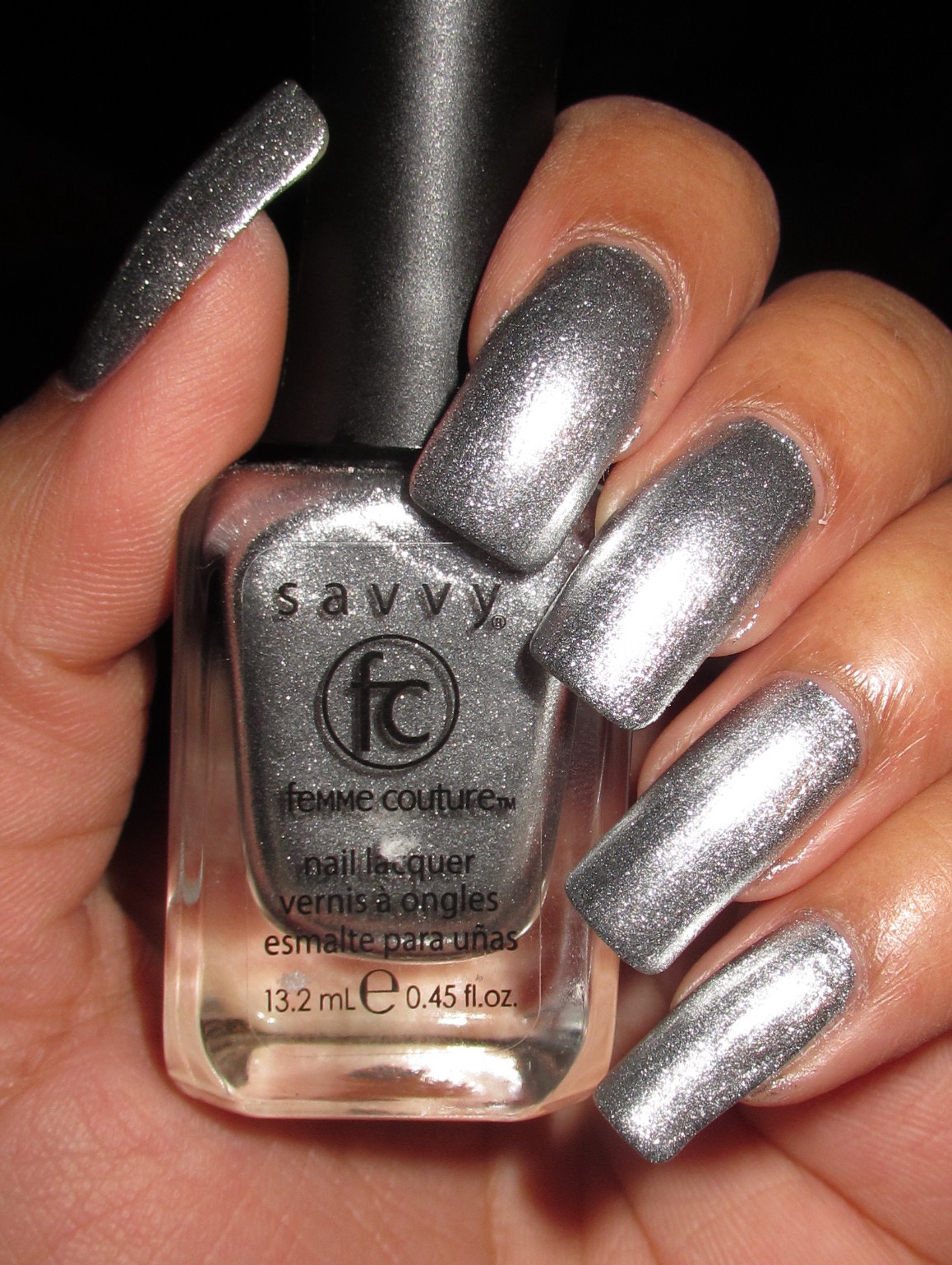 My Simple Little Pleasures NOTD Black & Silver Circles Nail Art