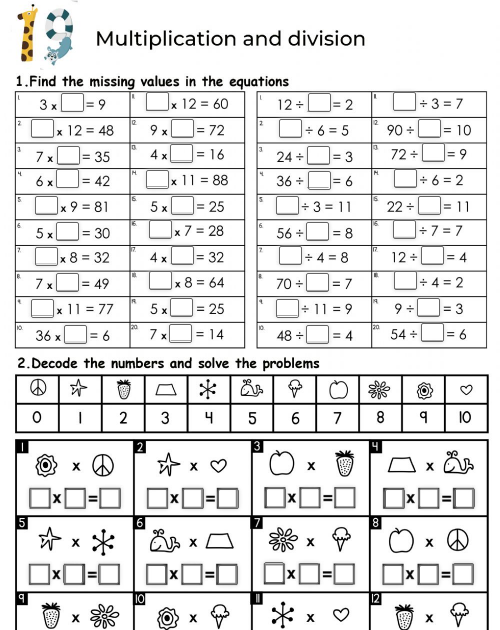 multiplication and division worksheets year 5 pdf