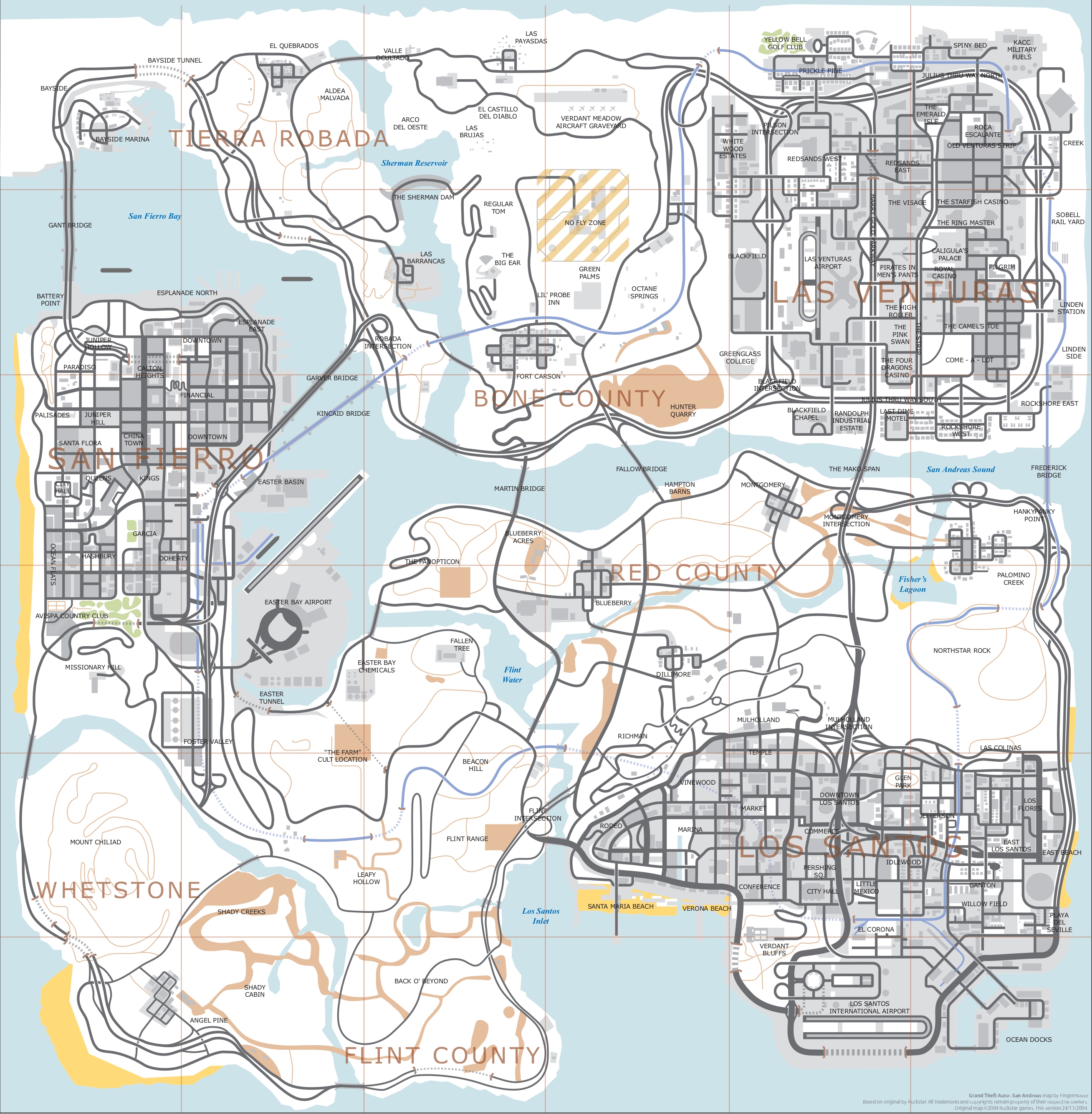 Grand Theft Auto: San Andreas Map
