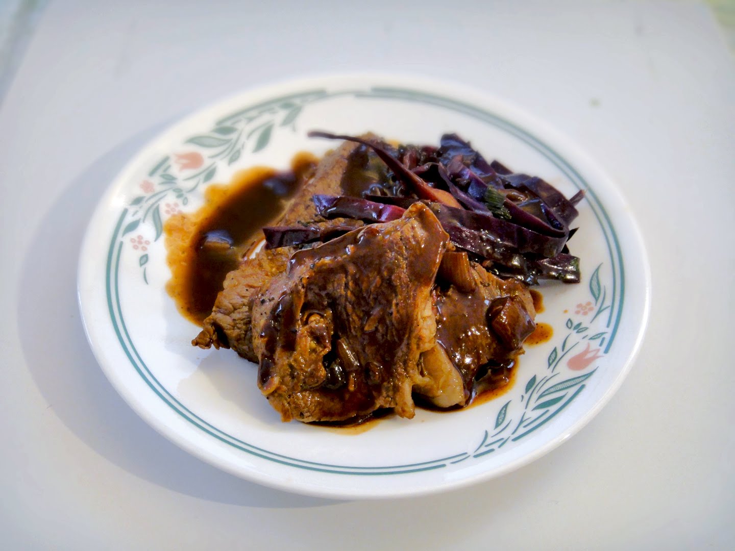 to skleung Beef and Alfredo with Red Cabbage Red Wine Vinegar
