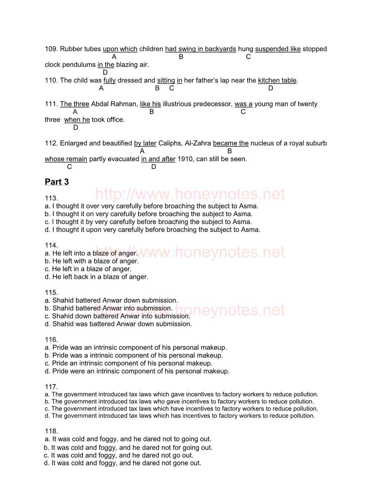 English Medical Entry Test 2014 UHS Lahore (Past papers)