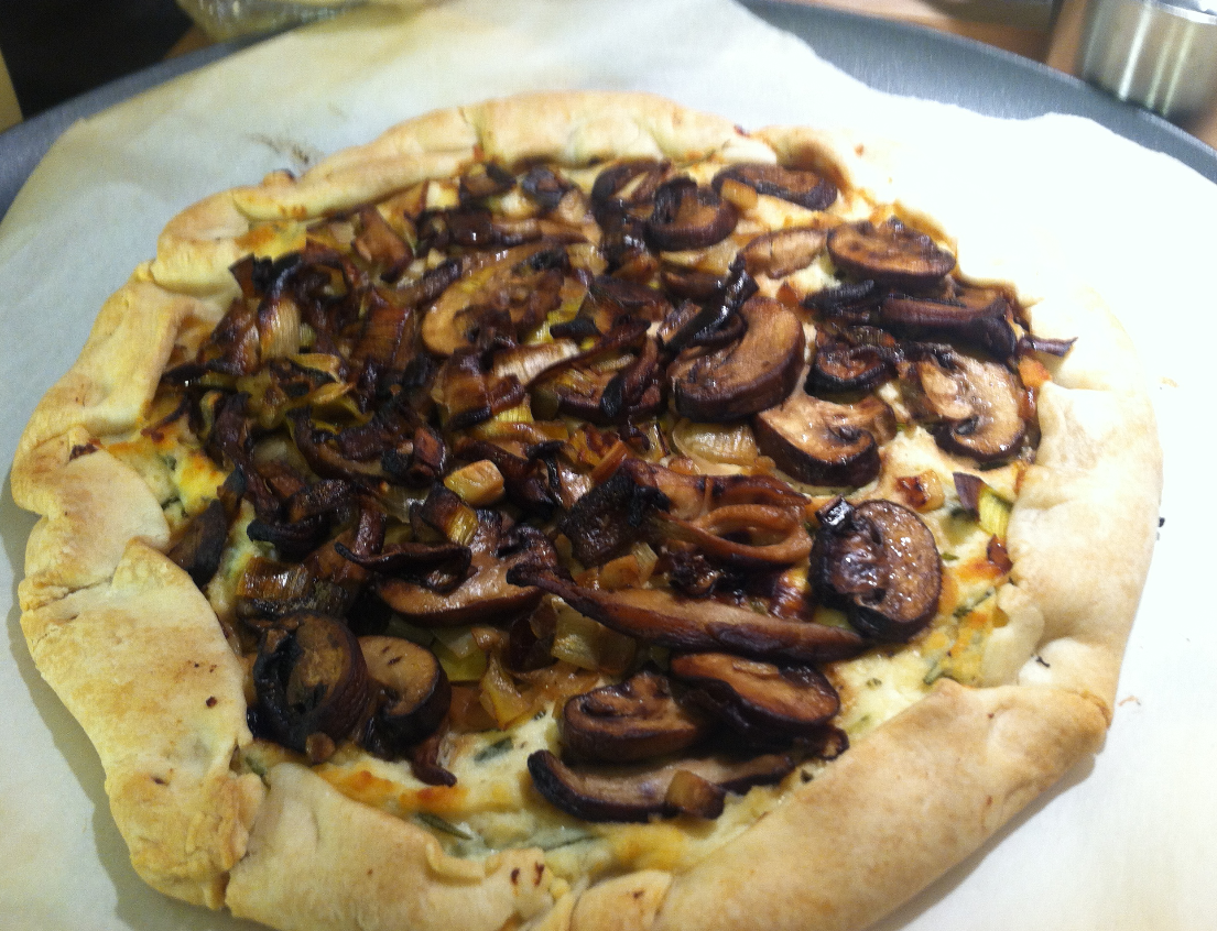 The Writing Corner Rustic Shallot, Mushroom and Cheese Tart