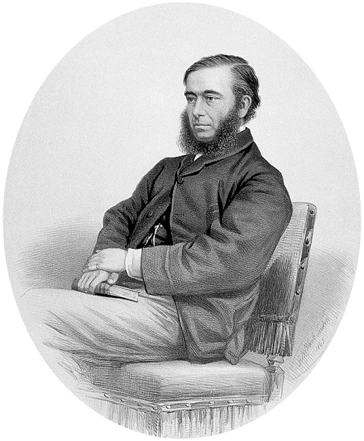 Портрет английского врача У. Бадда.  Литография А. Б. Блэка, 1862 г.