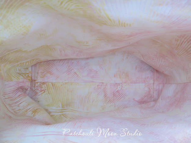 Patchouli Moon Studio~ Large Drawstring Project Knitting Bag in Echinacea Fabric