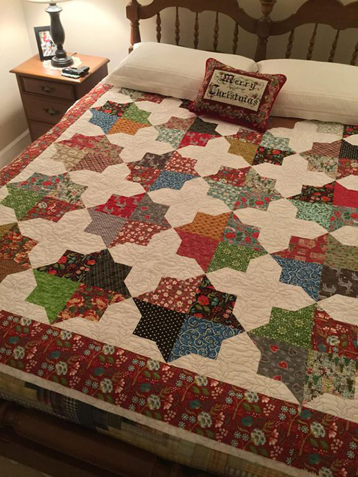 Missouri Star Quilt Co. DOUBLE SQUARE STAR 62 x 75 Pattern for 5  Squares