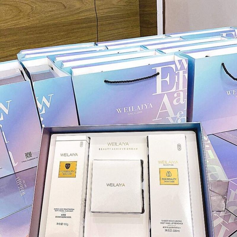 Weilaiya Combo túi hộp quà chữ nhật – tím