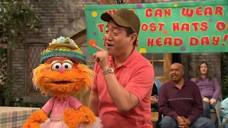 Zoe, Alan, Gordon, Sesame Street Episode 4312 Elmo and Zoe's Hat Contest season 43