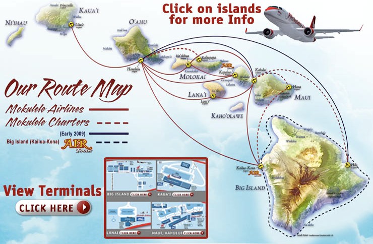 Mokulele Airlines Route Map Airline Timetables: Mokulele Airlines - December, 2008