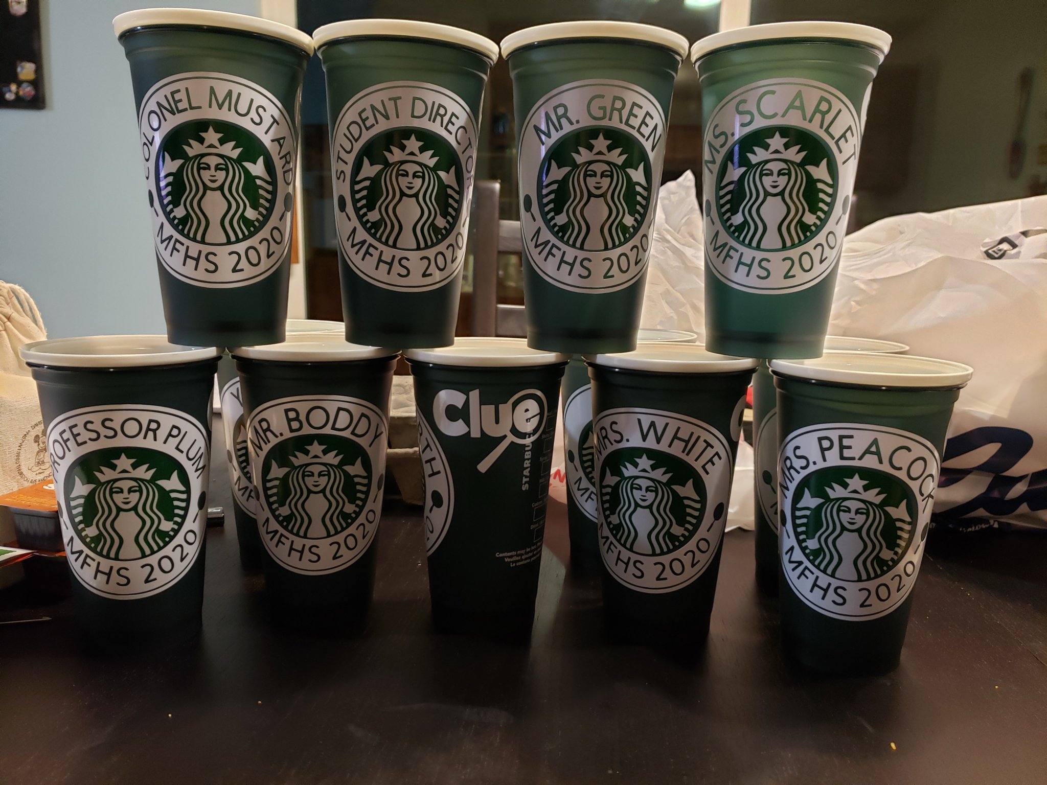Mousekemom's Mouseworks Fall Drama Dept Starbucks Cups