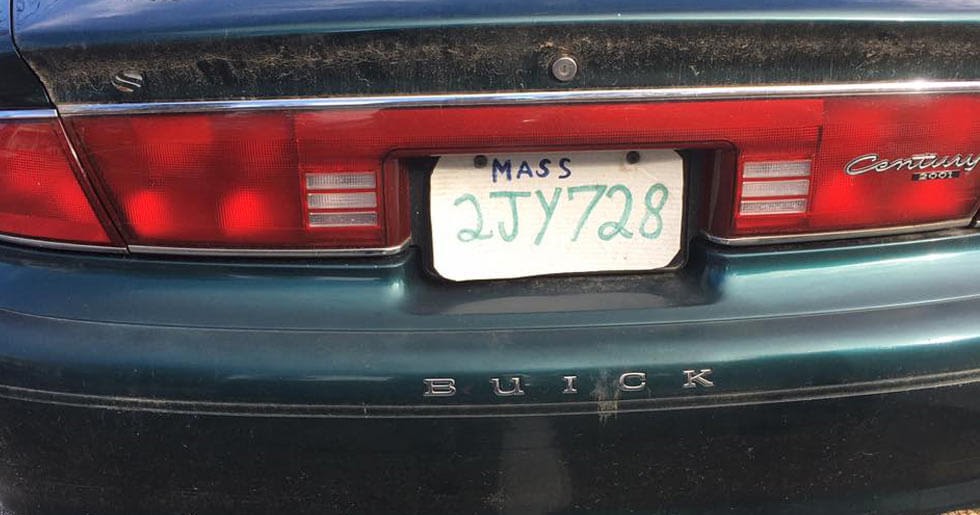 Massachusetts Police Bust Driver With Fake License Plate Made From A