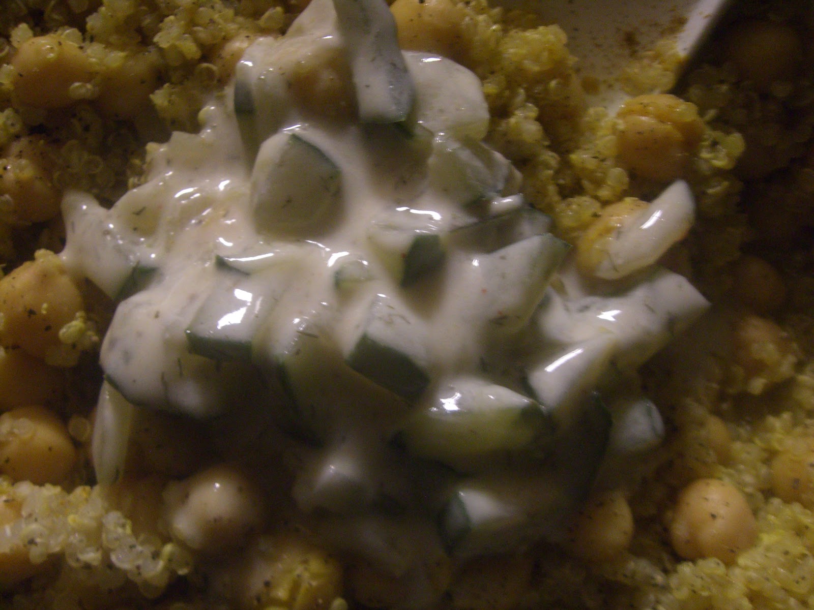 AfroVeganChick Vegan Quinoa, Chickpea, & Walnut Salad W/ Cucumber