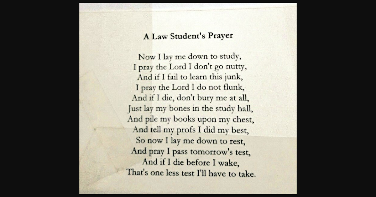 Law student's prayer