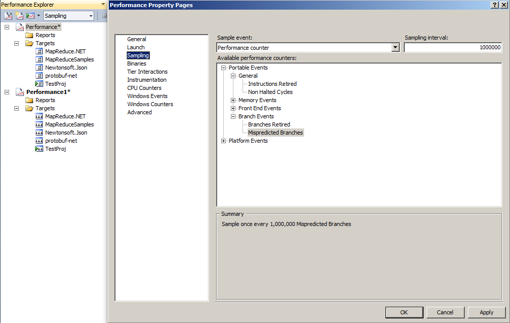 Performance profiling in Visual Studio under Virtual Machine (Sampling