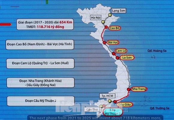 Cao tốc Bắc – Nam: Mức phí cao nhất 3.400 đồng mỗi km với ô tô con