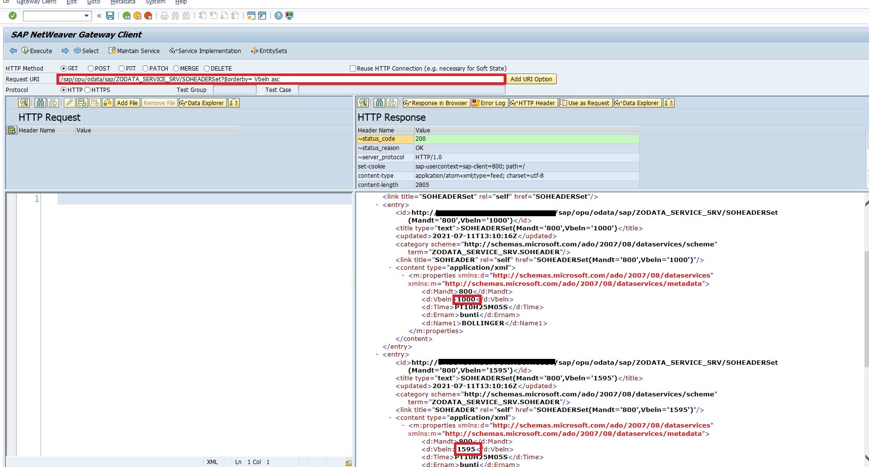 SAP ABAP Central Display Messages in ODATA Header Response while