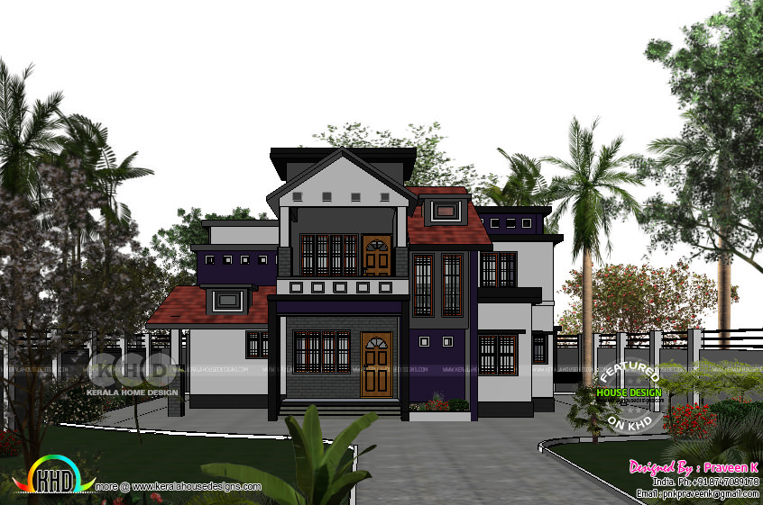 4 Bhk Kerala Style Mixed Roof Home Plan Design And Floor Plans 8000 Houses 4 Bhk Kerala Style Mixed Roof Home Plan, House Plans With Photos In Kerala Style