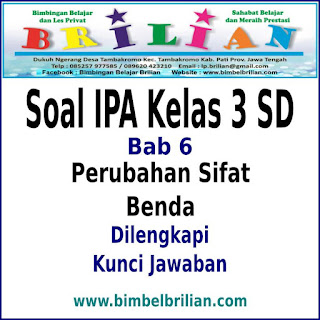 Soal IPA Kelas 3 SD BAB Perubahan Sifat Benda Dan Kunci Jawaban