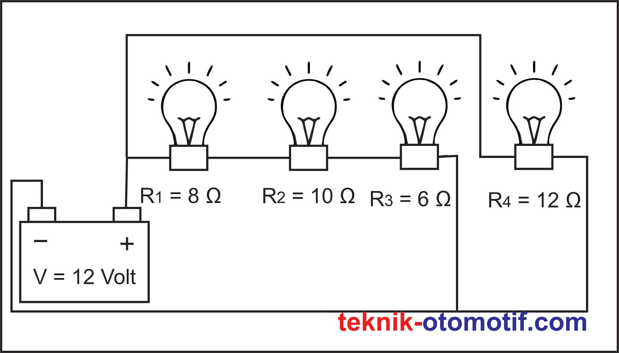 Soal Pilihan Ganda Listrik Dasar (Menghitung Tahanan Total