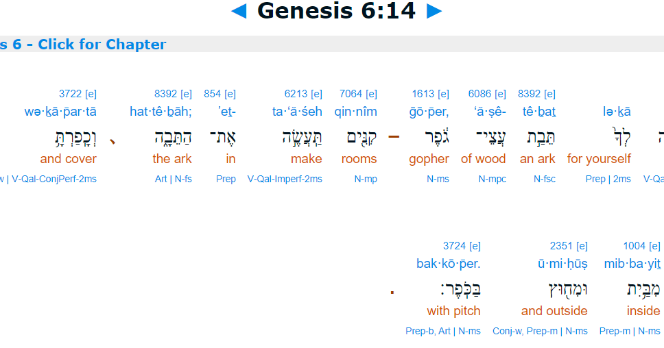 Early Genesis The Revealed Cosmology What is Gopher Wood? Do even the