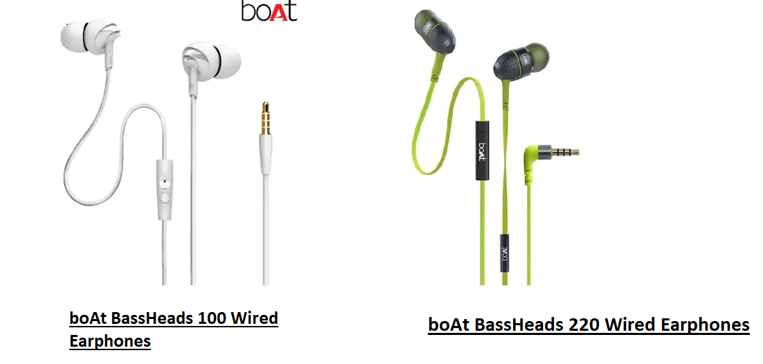 Headphone Comparison boAt BassHeads 100 Wired Earphones vs boAt