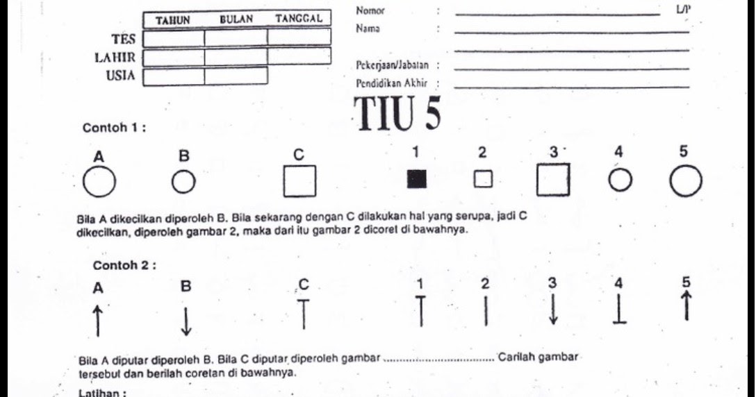 Tes Tiu 5 Gambar Dan Jawabannya – denah