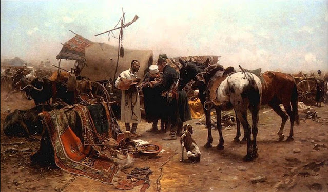 Ярмарка в балке. Картина Юзефа Брандта. Именно на таких стихийных ярмарках продавалась львиная доля добра, награбленного казаками, крестьянами и татарами.