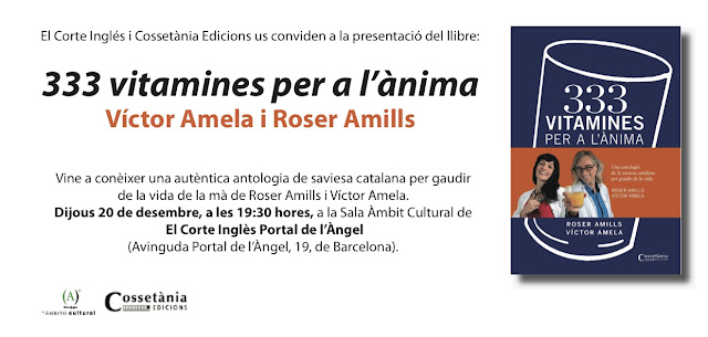 Llibre "333 vitamines per a l'ànima" by Roser Amills and Víctor Amela goes on sale