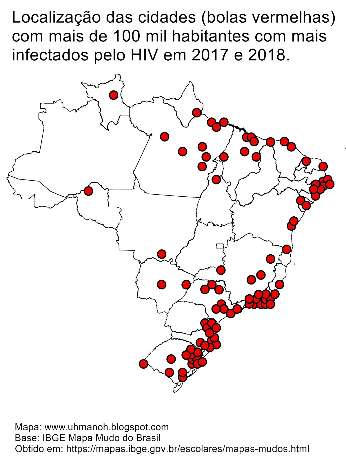 uhmanoh As 100 cidades com mais de 100 mil habitantes com maior número de HIV e AIDS em 2018 no uhmanoh As 100 cidades com mais de 100 mil habitantes com maior número de HIV e AIDS em 2018 no