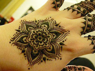 Floral Tikki Henna Design for Back Hand