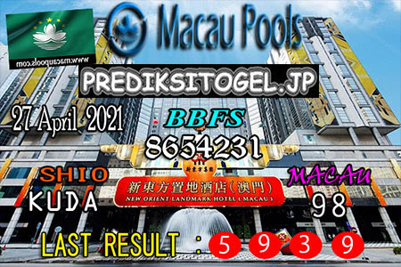 Prediksi Toto Macau Selasa 27 April 2021 Prediksitogel Jp Terampuh Jitu