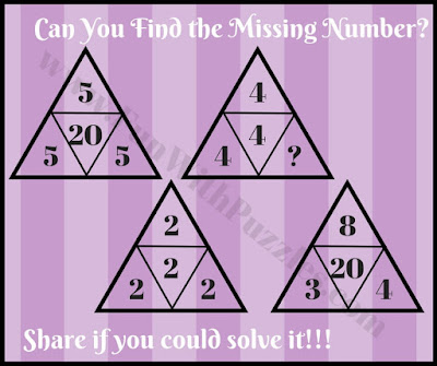 Tricky Picture Math Triangle Puzzle Question