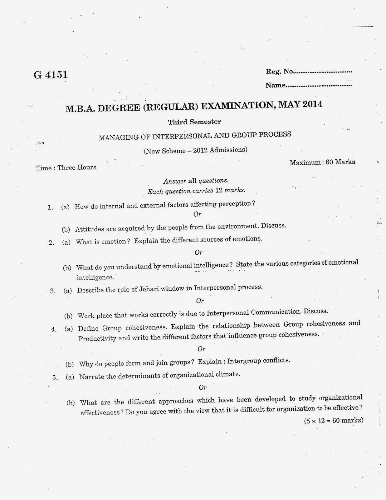operations research mg university question papers