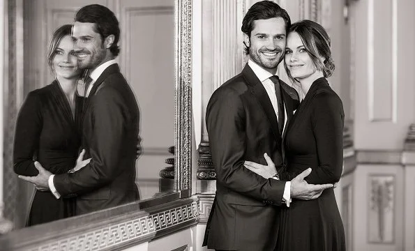 Princess Sofia is pregnant with third child. Prince Alexander and Prince Gabriel. Ida Sjöstedt dress. Sandro long sleeved dual fabric dress