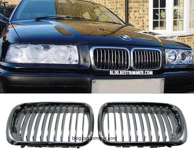 Grill BMW E36 Facelift Tahun 1997-1998 - Warna Full Chrome - Bahan ABS