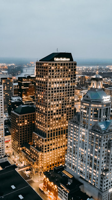 Skyscrapers, City, Aerial View, Buildings, Architecture