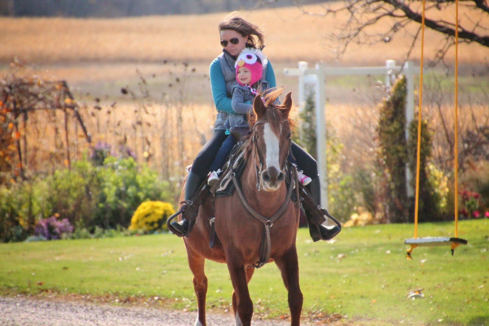 MINNESOTA BABY Horseback riding in the country.