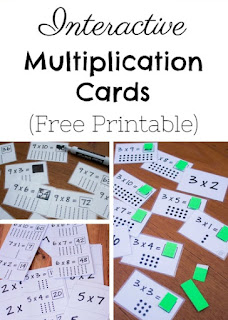 Multiplication flash cards with dots