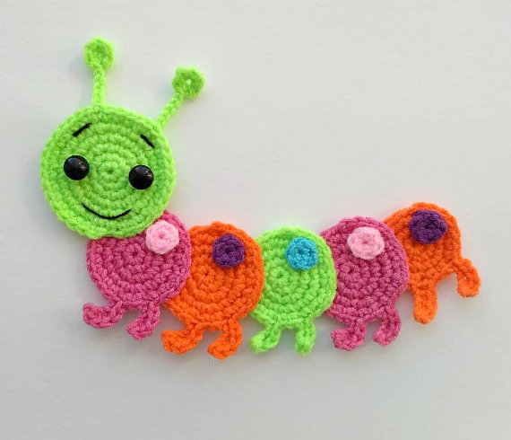 caterpillar applique crochet pattern