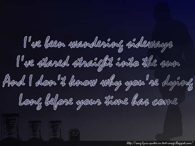 Song Lyric Quotes In Text Image: Your Time Has Come - Audioslave Song ...