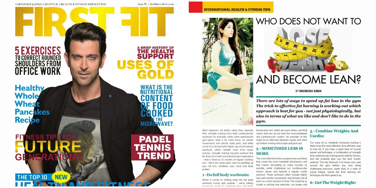 My Fitness Article Published With Hrithik Roshan On Cover Page