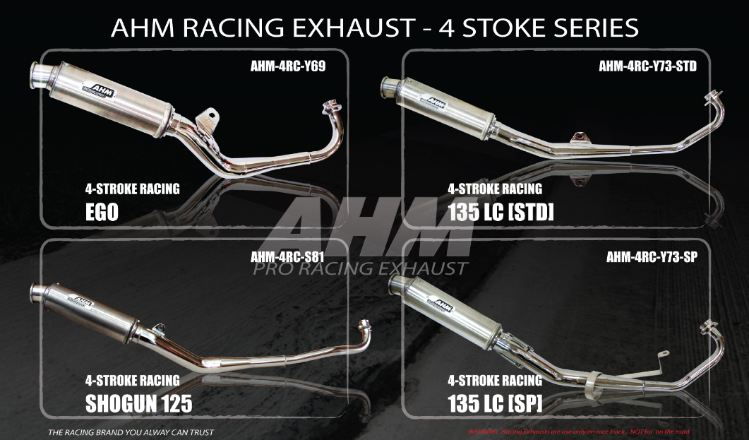 AHM RACING EXHAUST 4 STROKE RC SERIES ( METAL ) ~ PALEX MOTOR PARTS ...