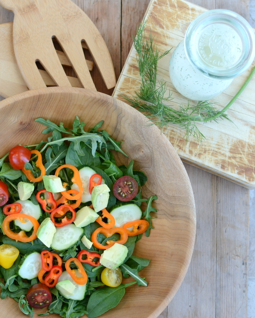 My Everyday Creamy Herb Salad Dressing, another Master Recipe ♥ KitchenParade.com, quick, easy meal prep. Low Carb. Weight Watchers Friendly. Naturally Gluten Free.