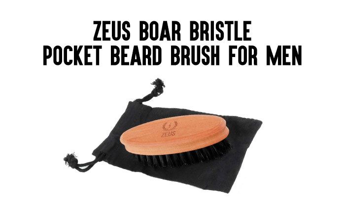 ZEUS 100% Boar Bristle Pocket Beard Brush for Men