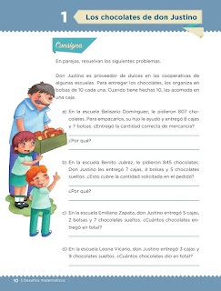 Apoyo Primaria Desafíos matemáticos 3er grado Bloque 1 lección 1 Los chocolates de don Justino