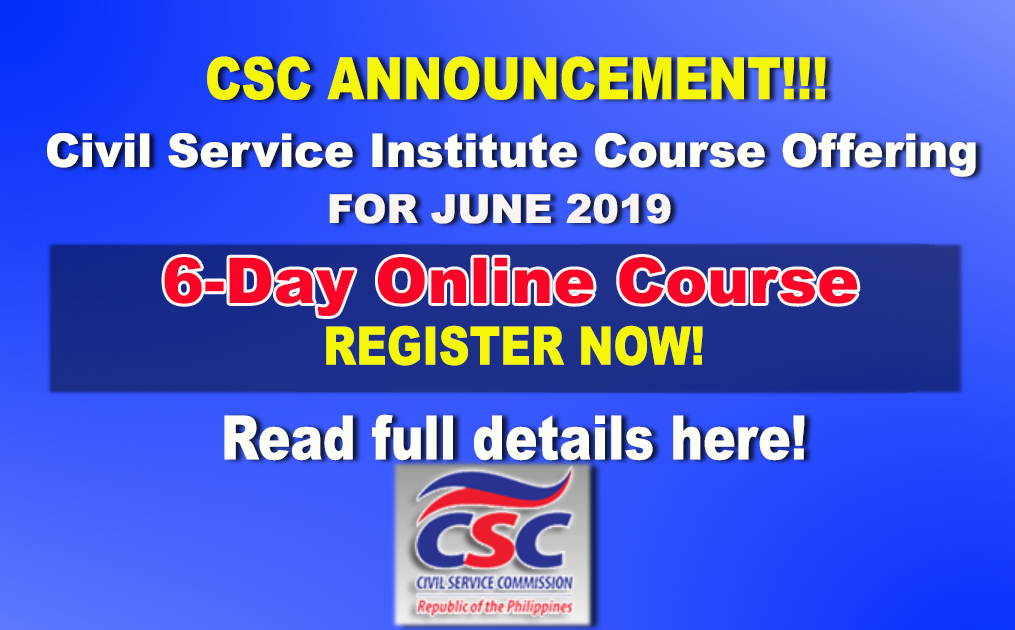 CSC Online Course for June 2021 PUBLIC SERVICE VALUES PROGRAM FOR NON