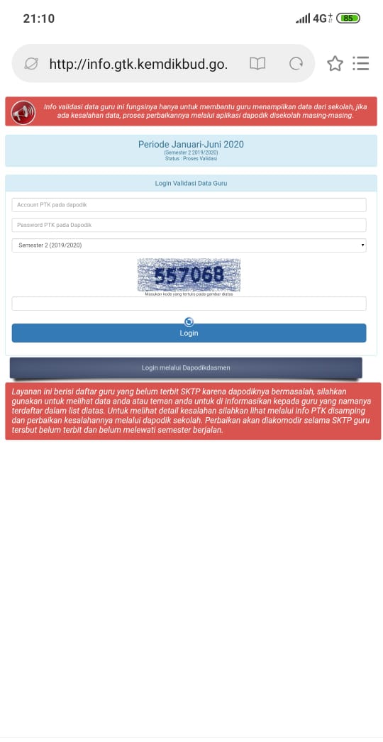 Cara Melakukan Pengecekan Validasi Info Gtk Tahun 2020 Wahyudiansyah